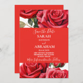 Rode rozen sparen de Datum Kaart (Voorkant / Achterkant)