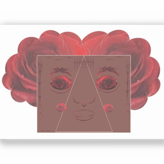 Rode rozen. sticker (Voorkant)