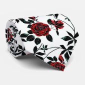 Rode rozen. stropdas (Opgerold)