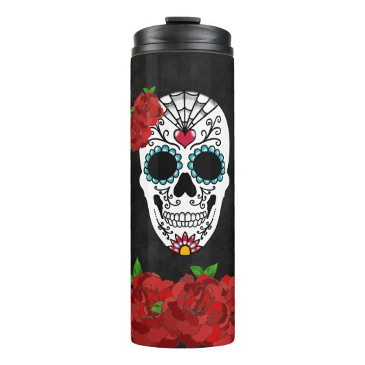  rode rozen Suikerhuid Thermosbeker (Voorkant)