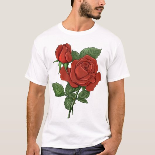 Rode rozen t-shirt (Voorkant)