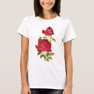 Rode rozen t-shirt