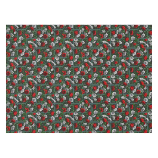 Rode rozen tafelkleed (Voorkant (Horizontaal))