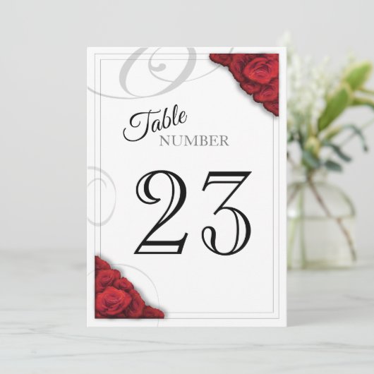 Rode Rozen Tafelnummer (Staand voorkant)