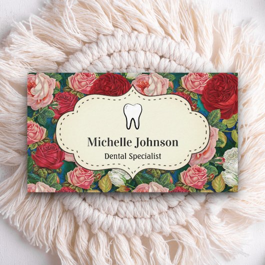 Rode Rozen Tand Tandheelkundige kliniek Tandarts Visitekaartje