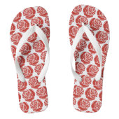 Rode rozen teenslippers (Voetbed)