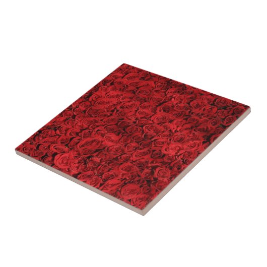 Rode rozen tegeltje (Zijkant)