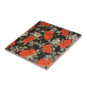 Rode rozen tegeltje (Zijkant)