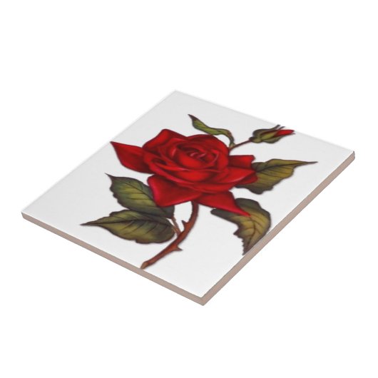  rode rozen tegeltje (Zijkant)