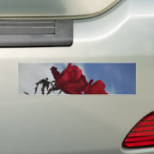 Rode rozen tegen een heldere blauwe hemel bumpersticker (Op auto)