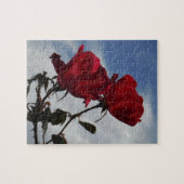 Rode rozen tegen een heldere blauwe hemel legpuzzel (Horizontaal)