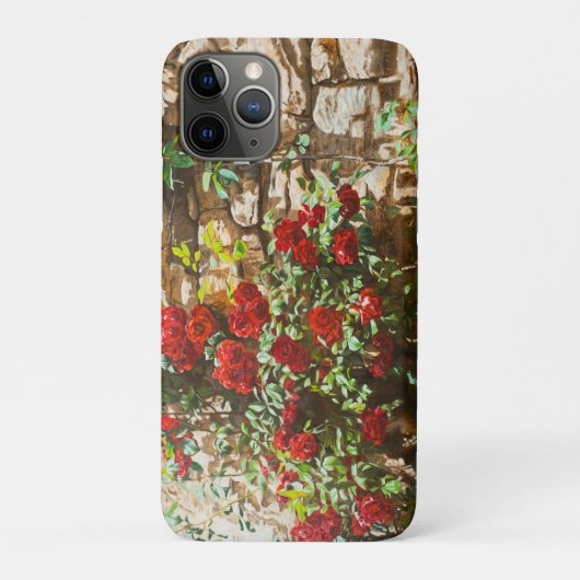 Rode rozen tegen een stenen muur Case-Mate iPhone case (Achterkant)