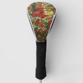 Rode rozen tegen een stenen muur golfheadcover (Voorkant)