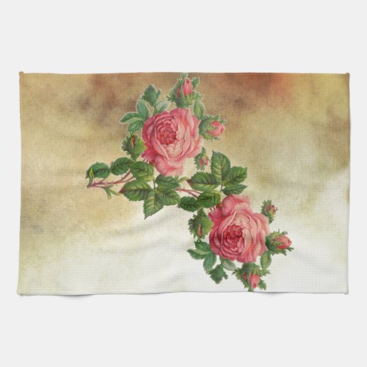 rode rozen theedoek (Horizontaal)