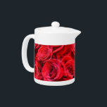 Rode rozen theepot<br><div class="desc">Een romantisch ontwerp met een elegante bouquet rode rozen.</div>