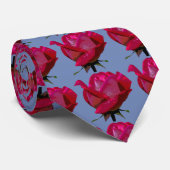 rode rozen Thunder_Cove blauw Stropdas (Opgerold)