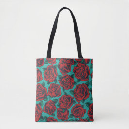 Rode rozen tote bag
