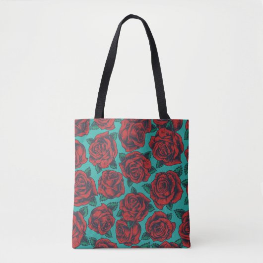 Rode rozen tote bag (Voorkant)