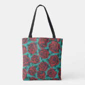Rode rozen tote bag (Achterkant)