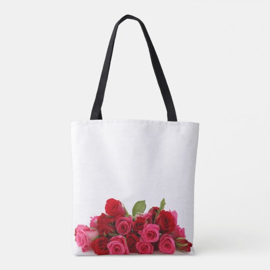 Rode rozen tote bag (Achterkant)