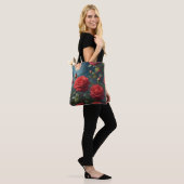 Rode Rozen Tote Bag (Op model)