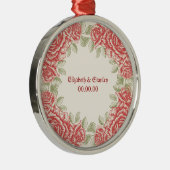 Rode Rozen Trouwen Save the Date ornament (Rechts)