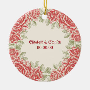  Rode Rozen Trouwen Save the Date ornament