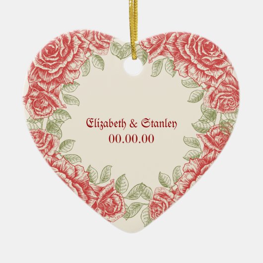  Rode Rozen Trouwen Save the Date ornament (Voorkant)