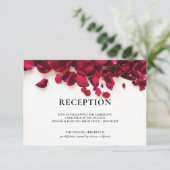 Rode Rozen Trouwreceptie Informatiekaartje (Staand voorkant)