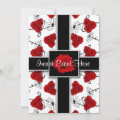 Rode rozen - trouwuitnodigingen aanpasbaar kaart (Achterkant)