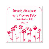 Rode Rozen Tuin Zelfinkende Retouradres Stempel (Design)