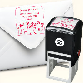 Rode Rozen Tuin Zelfinkende Retouradres Stempel