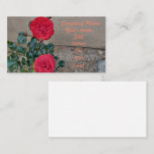 Rode rozen "Twee rozen" Bloemen Rode bloemblaadjes Visitekaartje (Voorkant / Achterkant)