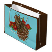 Rode Rozen Uil Blauw Groot Cadeauzakje (Voorkant Gekanteld)