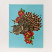 Rode Rozen Uil Blauw Legpuzzel (Verticaal)