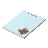 Rode Rozen Uil Blauw Notitieblok (Linkerzijde)
