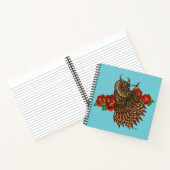 Rode Rozen Uil Blauw Notitieboek (Binnen)