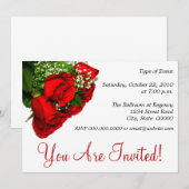 Rode Rozen Uitnodigingen (Voorkant / Achterkant)