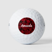 Rode rozen Valentijn gepersonaliseerd romantisch Golfballen (Voorkant)