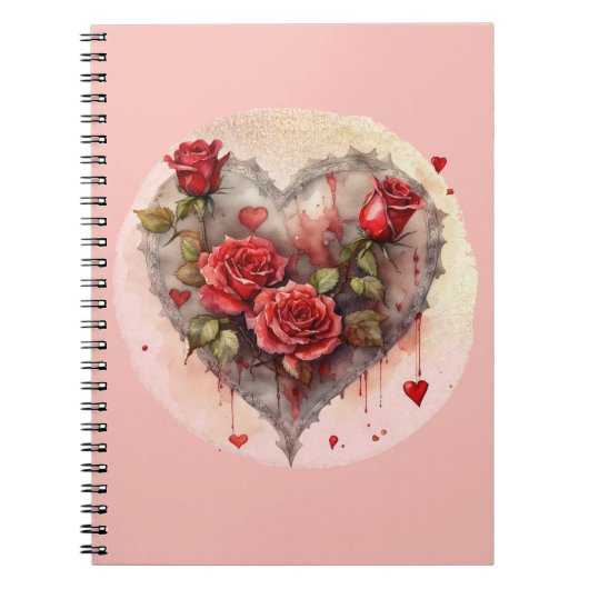 Rode Rozen Valentijn  Notitieboek (Voorkant)