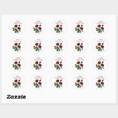 Rode Rozen Valentijn Ronde Sticker (Vel)