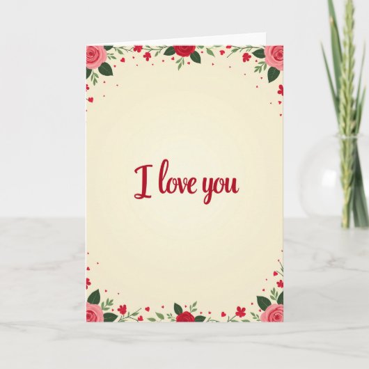 Rode Rozen Valentijns Liefdeskaart Kaart (Voorkant)