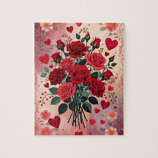 Rode Rozen, Valentijnsdag, Legpuzzel (Verticaal)