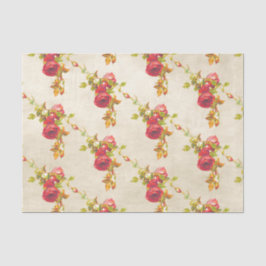  rode rozen van het Patroon op verouderd perkament Tissuepapier