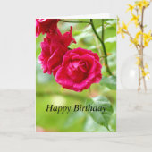 Rode Rozen Verjaardag Groeten Kaart (Gele Bloem)