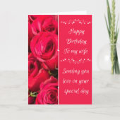 Rode Rozen Verjaardag Kaart (Voorkant)
