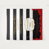 Rode Rozen Verjaardagsfeest Tapijt Achtergrond Ban Wandkleed (Voorkant (horizontaal))