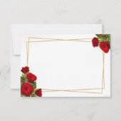 Rode Rozen Vierkant Frame Spaanse Bruiloft RSVP Kaartje (Achterkant)