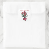 Rode Rozen - Vierkante Sticker (Tas)