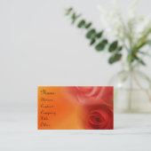 Rode rozen visitekaartje (Staand voorkant)